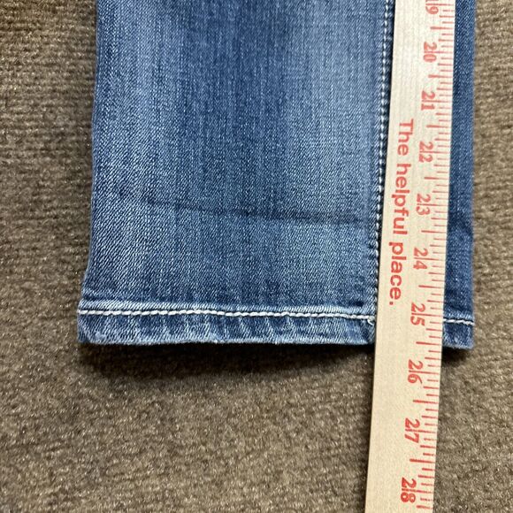 Miss Me Boyfriend Capri Women's Jeans Size 27 Blue Distressed Embroidered Denim - Picture 5 of 13